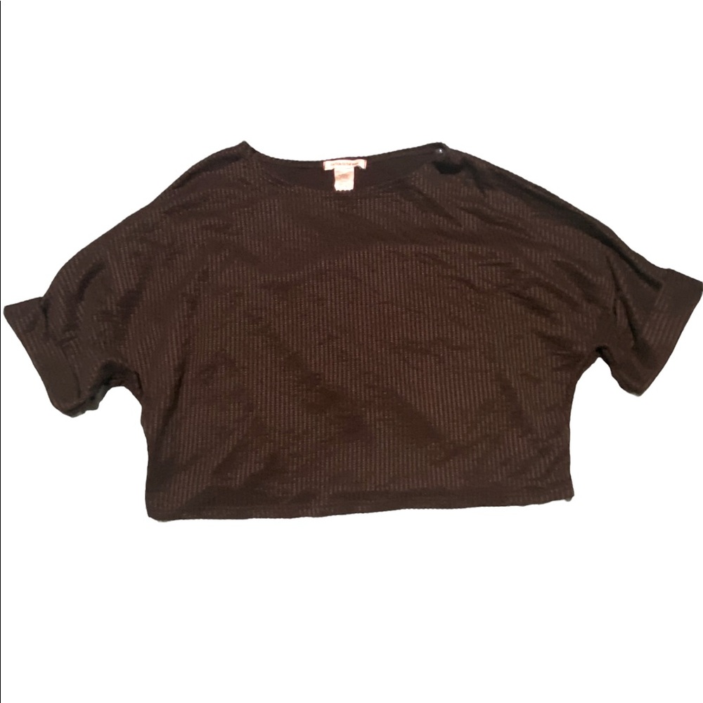 Caution To The Wind Black Ribbed Crop Top - Small
